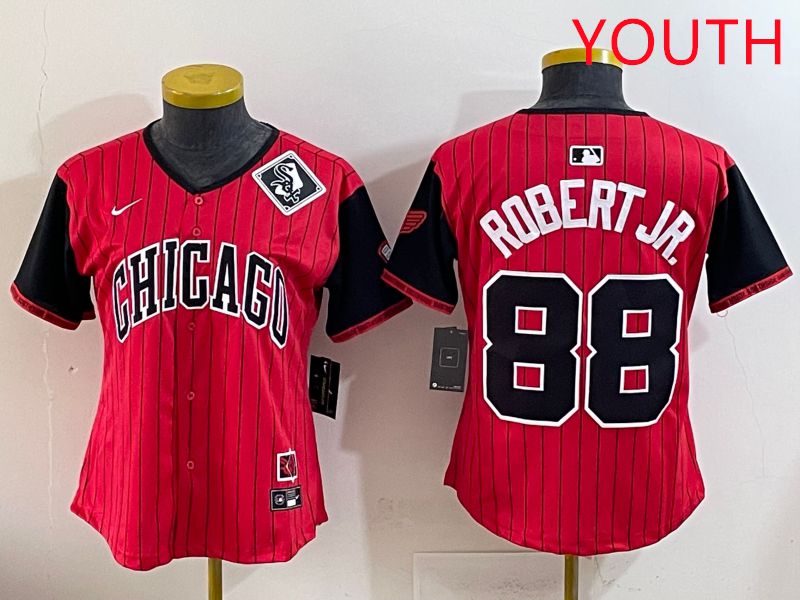 Youth 2025 Chicago White Sox #88 Robert jr Red Joint Name Nike MLB Jersey style 14